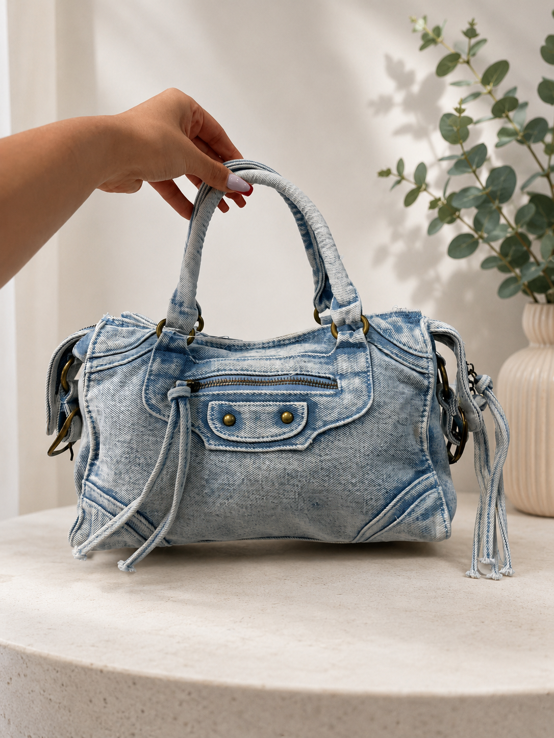 Azure Bloom – Corsetto Floreale con Pantalone Balloon