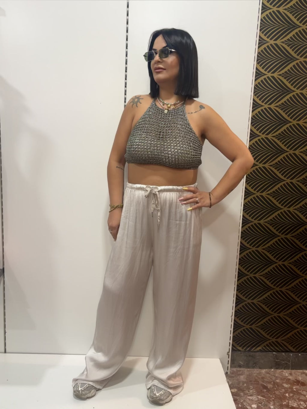 Pantalone Palazzo Satinato