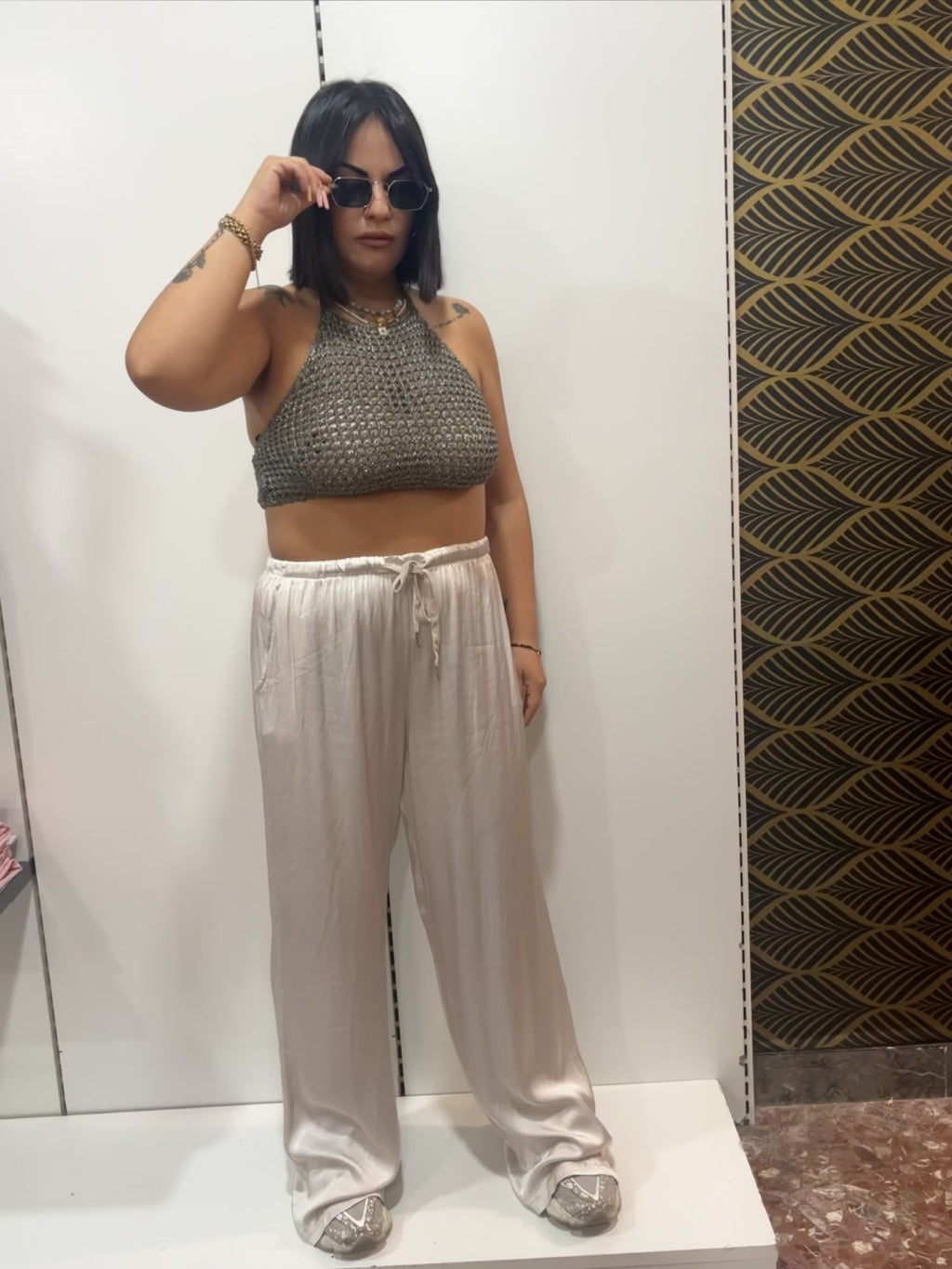 Pantalone Palazzo Satinato
