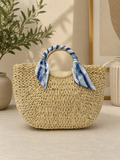 Borsa Mare Intrecciata con Foulard – Maxi Shopper Estiva