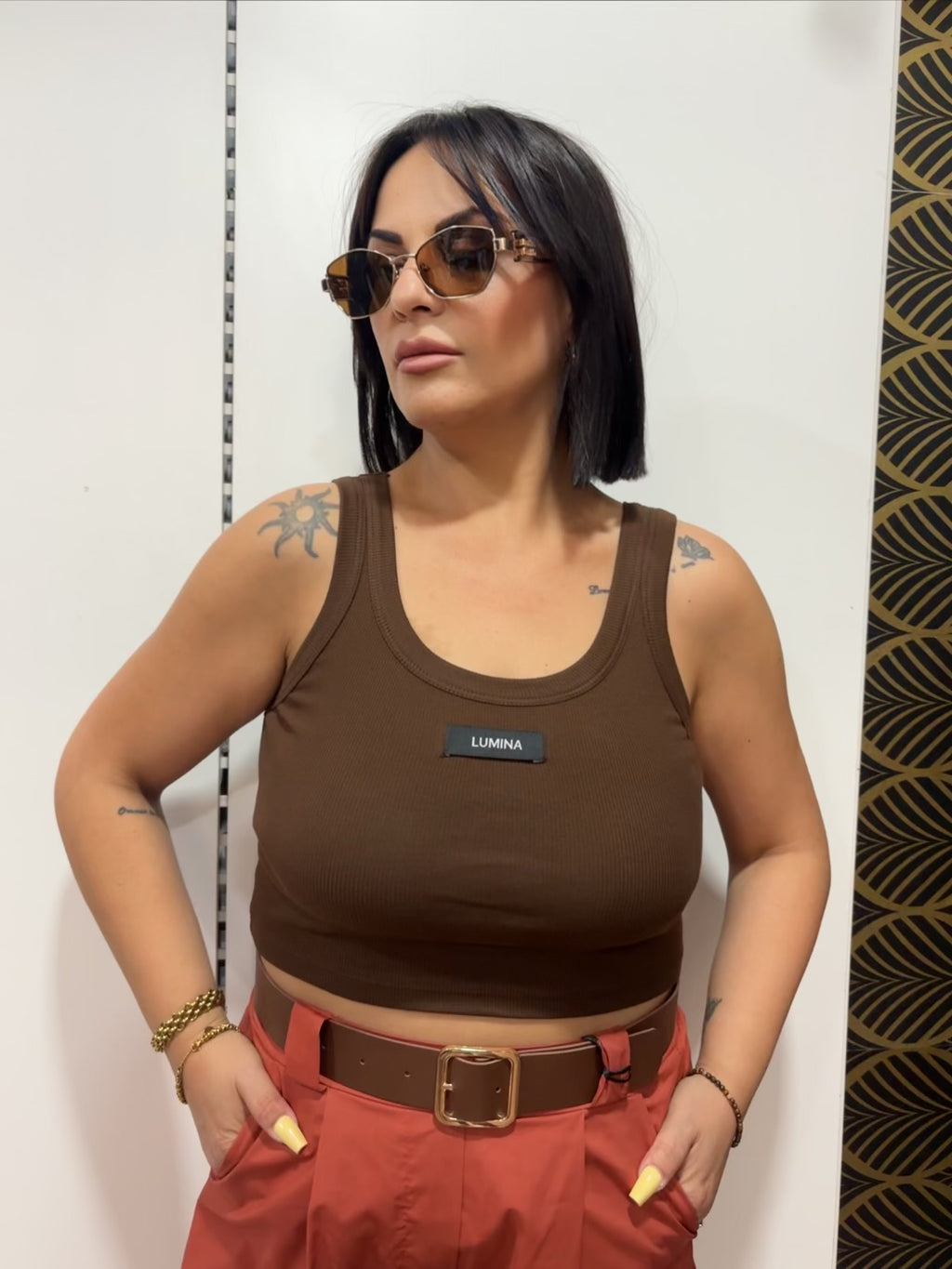 Crop Top a Costine Lumina
