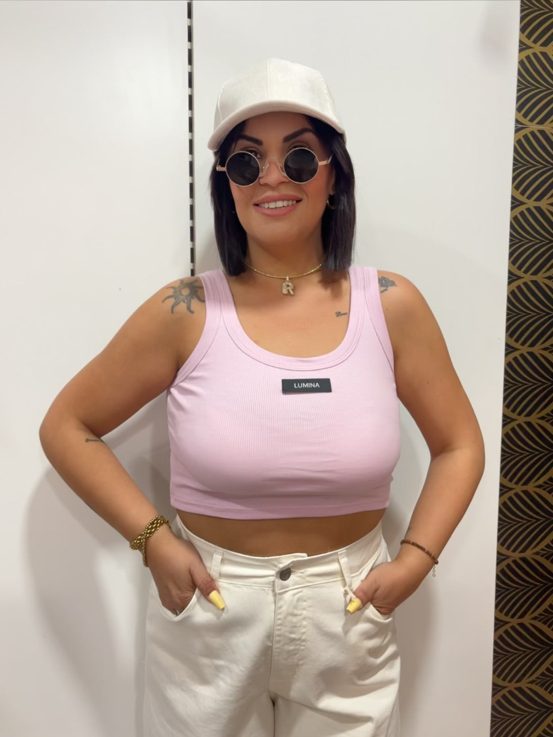 Crop Top a Costine Lumina