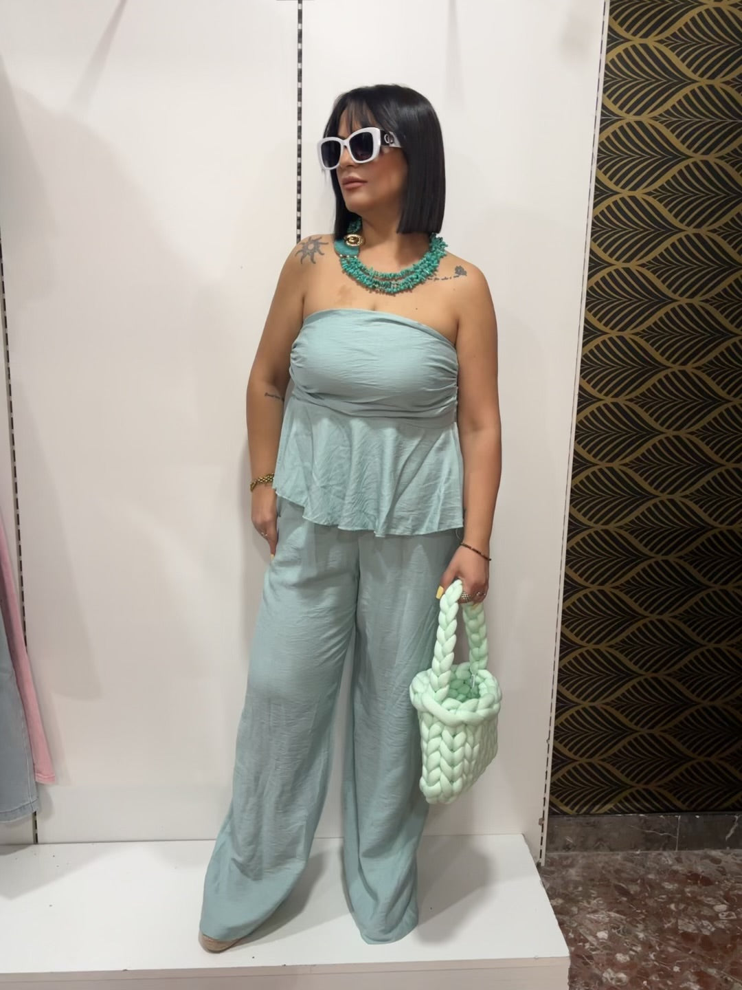 Completo Positano Fascia con Pantalone Palazzo