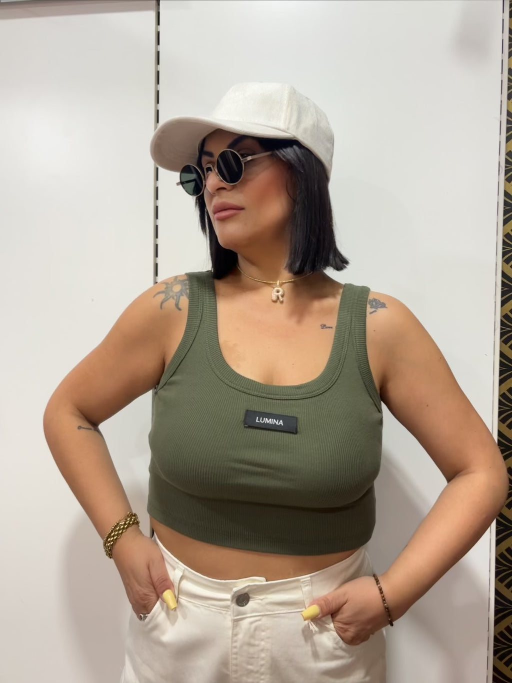 Crop Top a Costine Lumina
