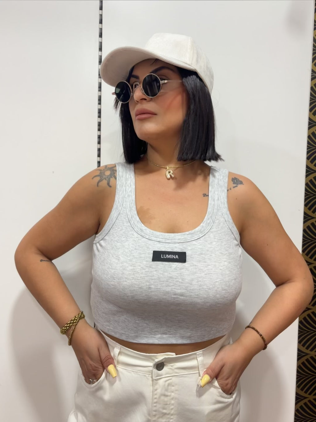 Crop Top a Costine Lumina