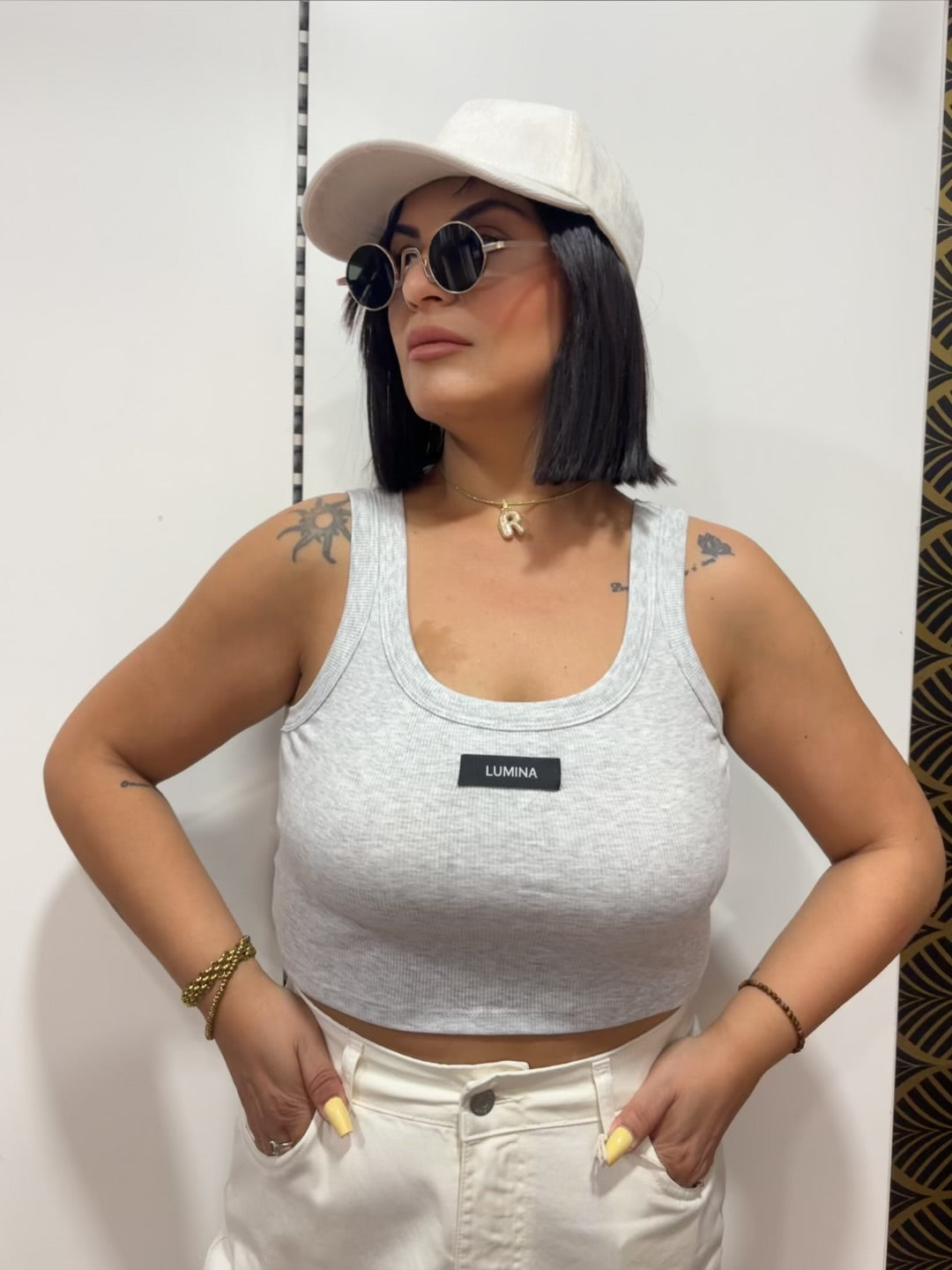 Crop Top a Costine Lumina