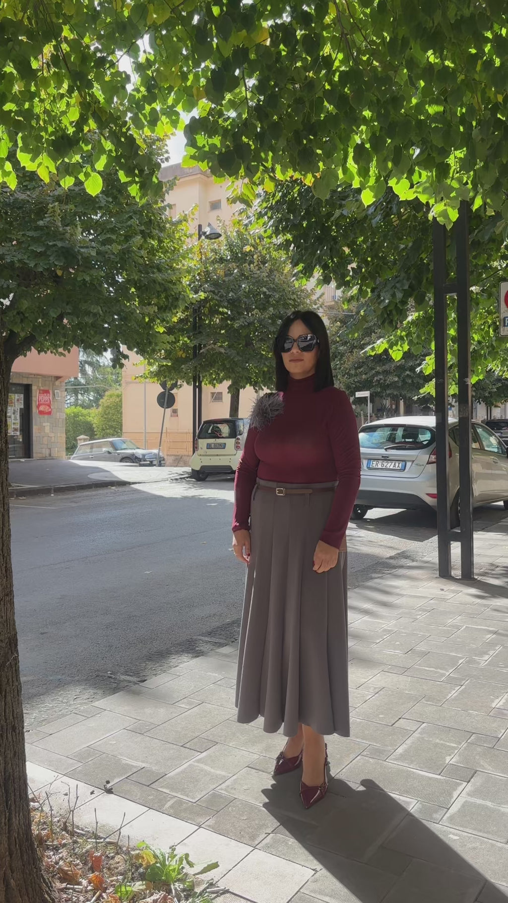 Maglia collo alto Bordeaux.