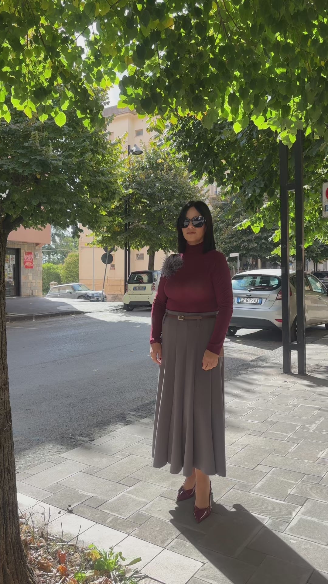 Maglia collo alto Bordeaux.